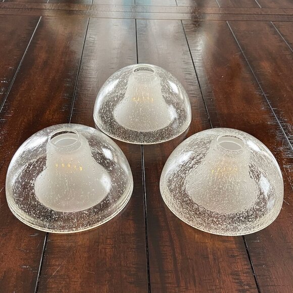 Vintage Antique Retro Chic Clear Bubble Glass Vanity Light Covers 6 pc Set - Picture 1 of 6